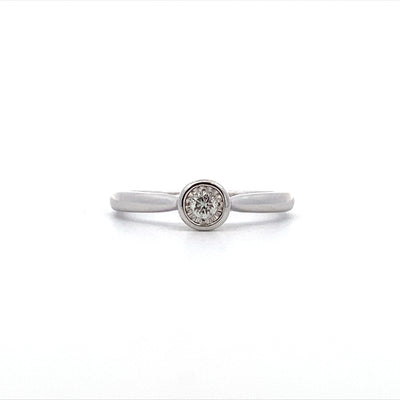 10 Karat Solitaire 1/10 CT Diamond Engagement Ring JN9580-RH10W070