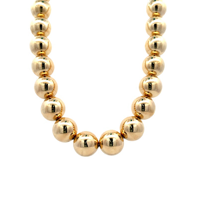 Estate Tiffany & Co. Bead Necklace 12.5mm in 14K Yellow Gold