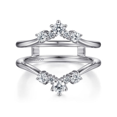 Round Diamond Ring Guard in White Gold by Gabriel & Co.