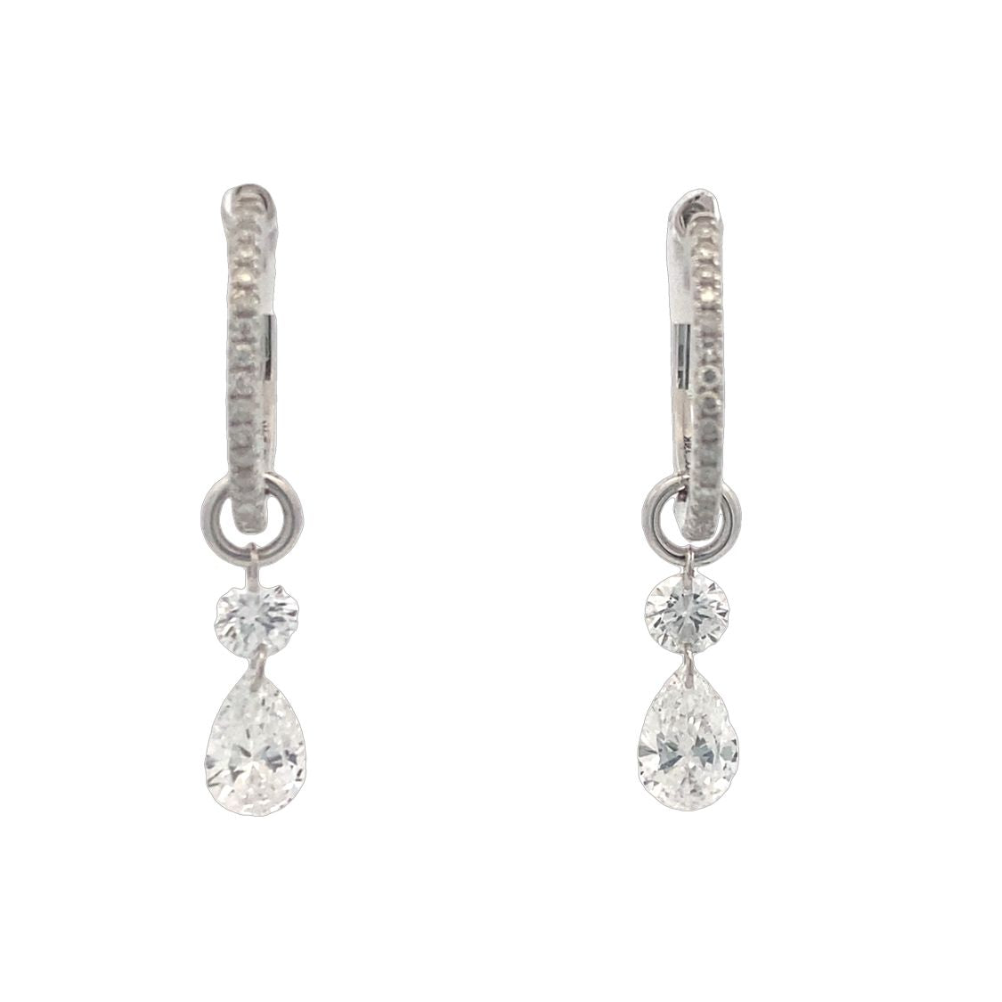 LAB-Created Diamond Two Stone Earring Enhancers in White Gold