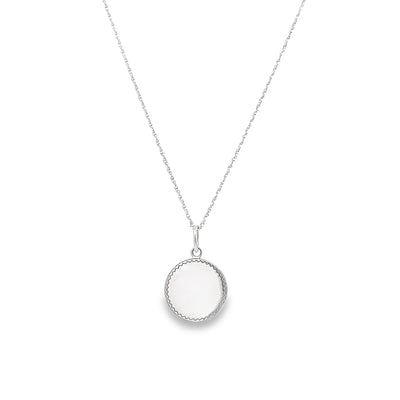 13mm Engraveable Rimmed Edge Disc Pendant in Silver