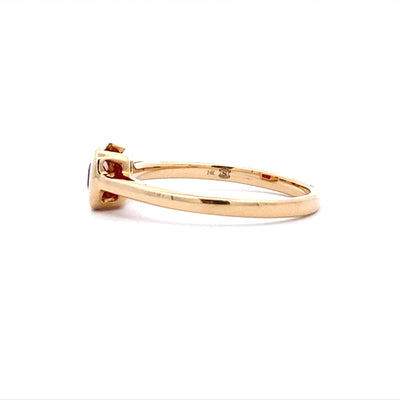 Emerald Cut Ruby Ring in Yellow Gold