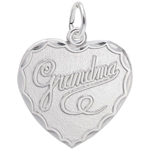 Rembrandt Q. C. Sterling Silver Grandma Heart Charm 3346-0