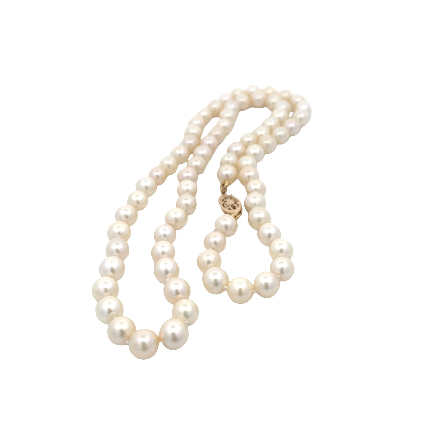 ESTATE 19" Strand Cultured Pearls in Yellow Gold