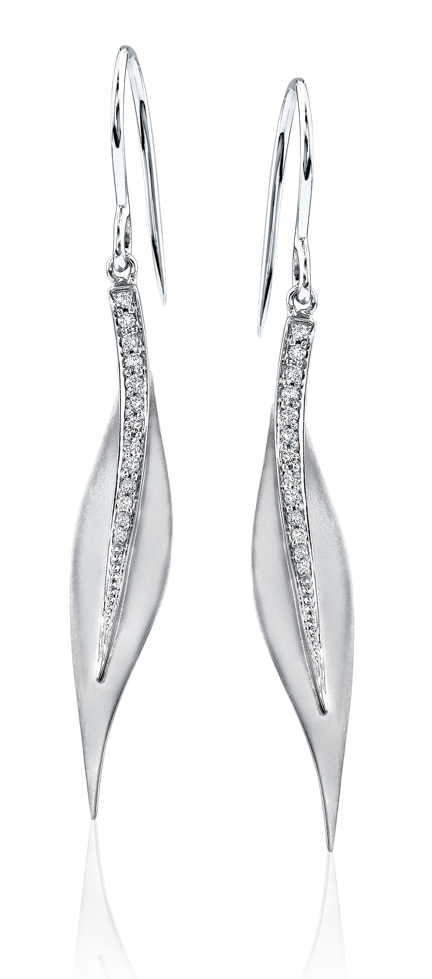 Simon G Jewelry 18 Karat Two Tone Diamond Leaf Earrings  0.13/SGJ DE117