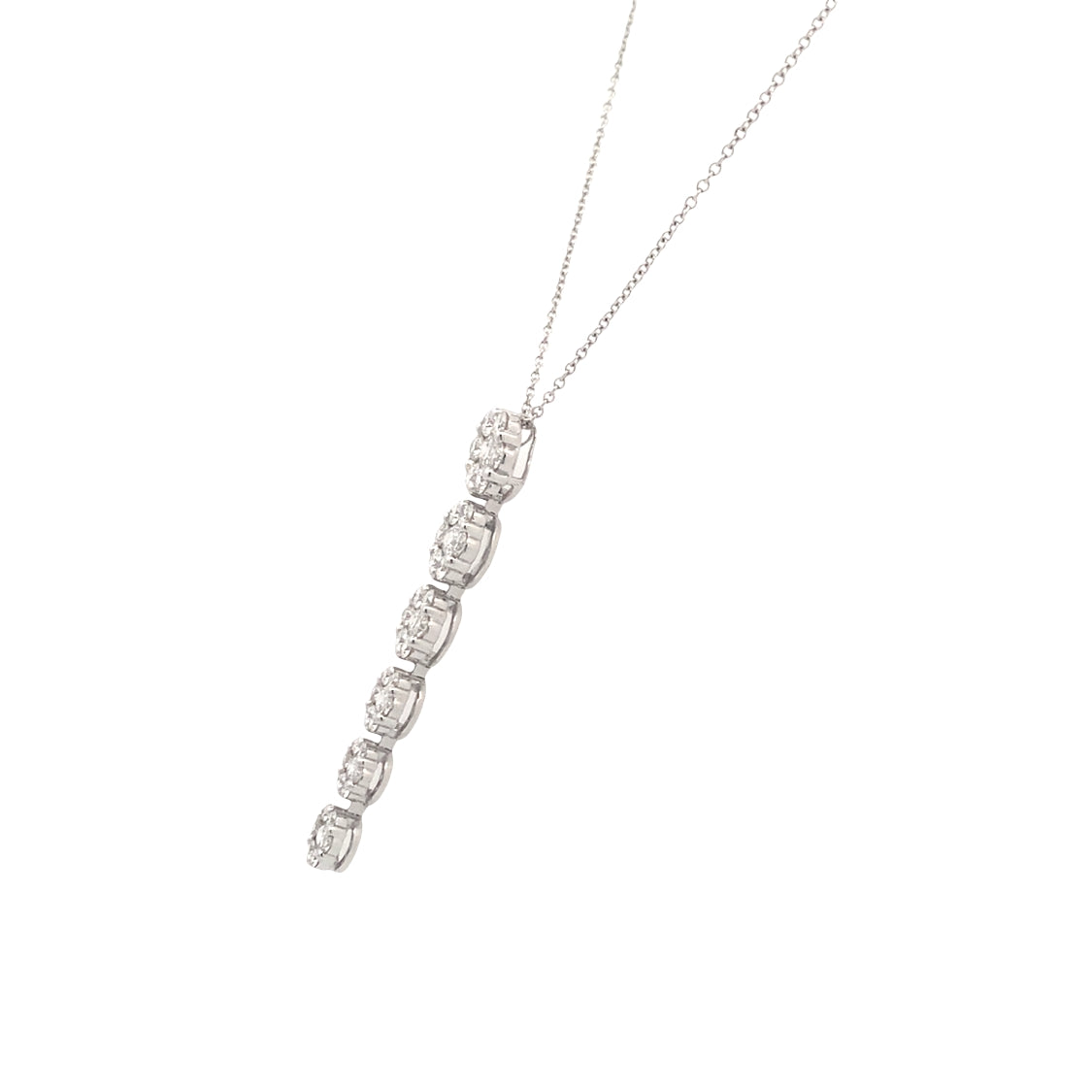 Diamond Cluster Drop Pendant in White Gold by Simon G. Jewelry