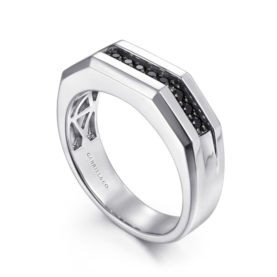 Gabriel & Co. Silver Black Spinel Ring  MR52083SVJBS