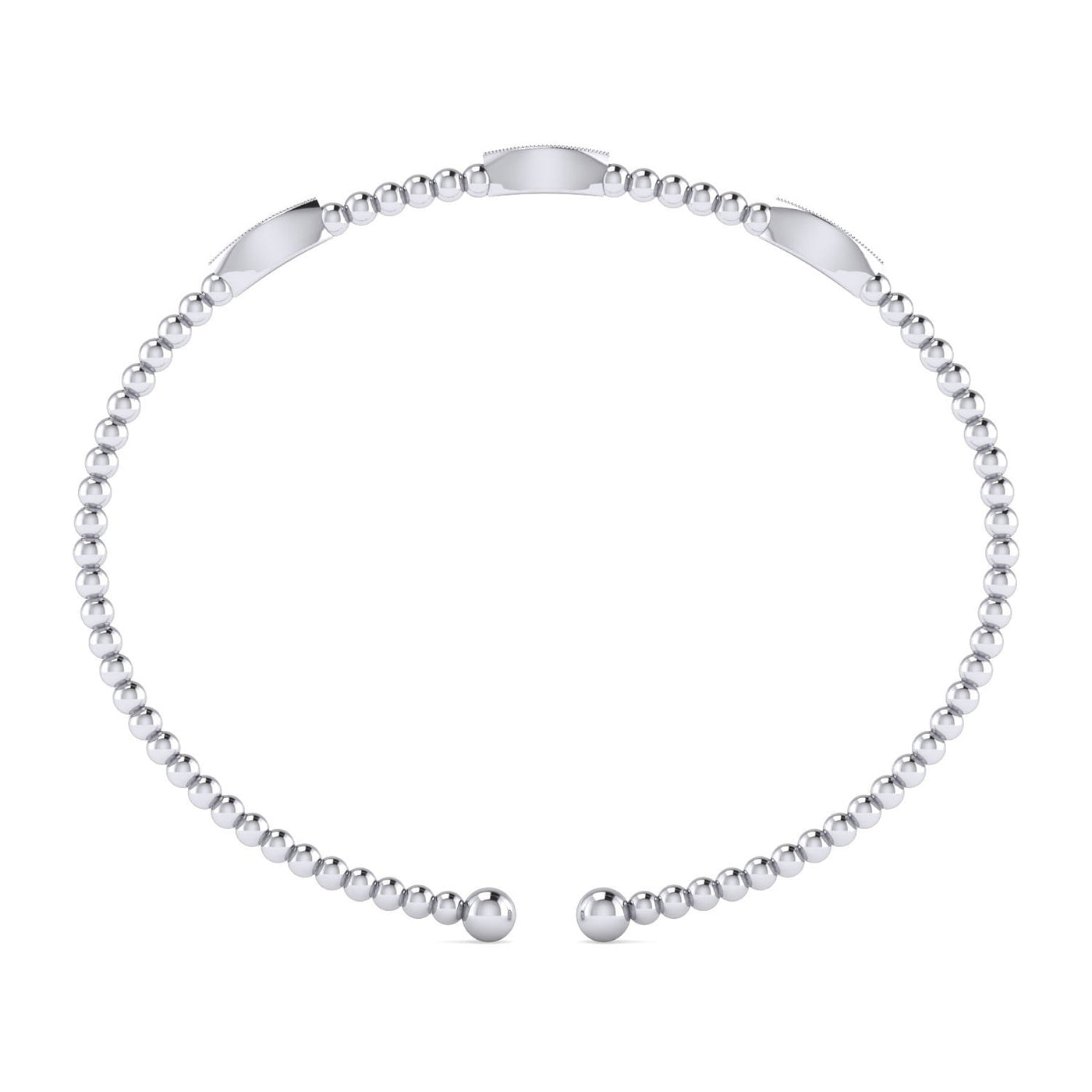 Bujukan Diamond Marquise Station Bangle in White Gold by Gabriel & Co.