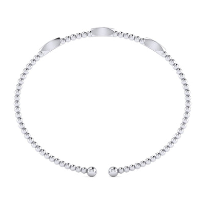 Bujukan Diamond Marquise Station Bangle in White Gold by Gabriel & Co.