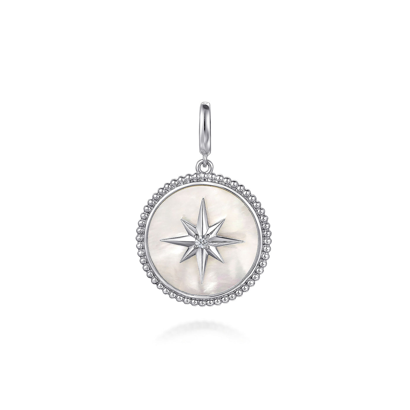 MOP Starburst Pendant in SIlver by Gabriel & Co.