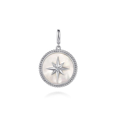 MOP Starburst Pendant in SIlver by Gabriel & Co.
