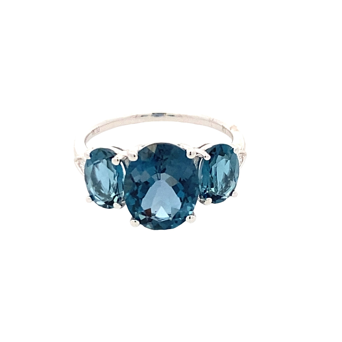 London Blue Topaz Ring in White Gold