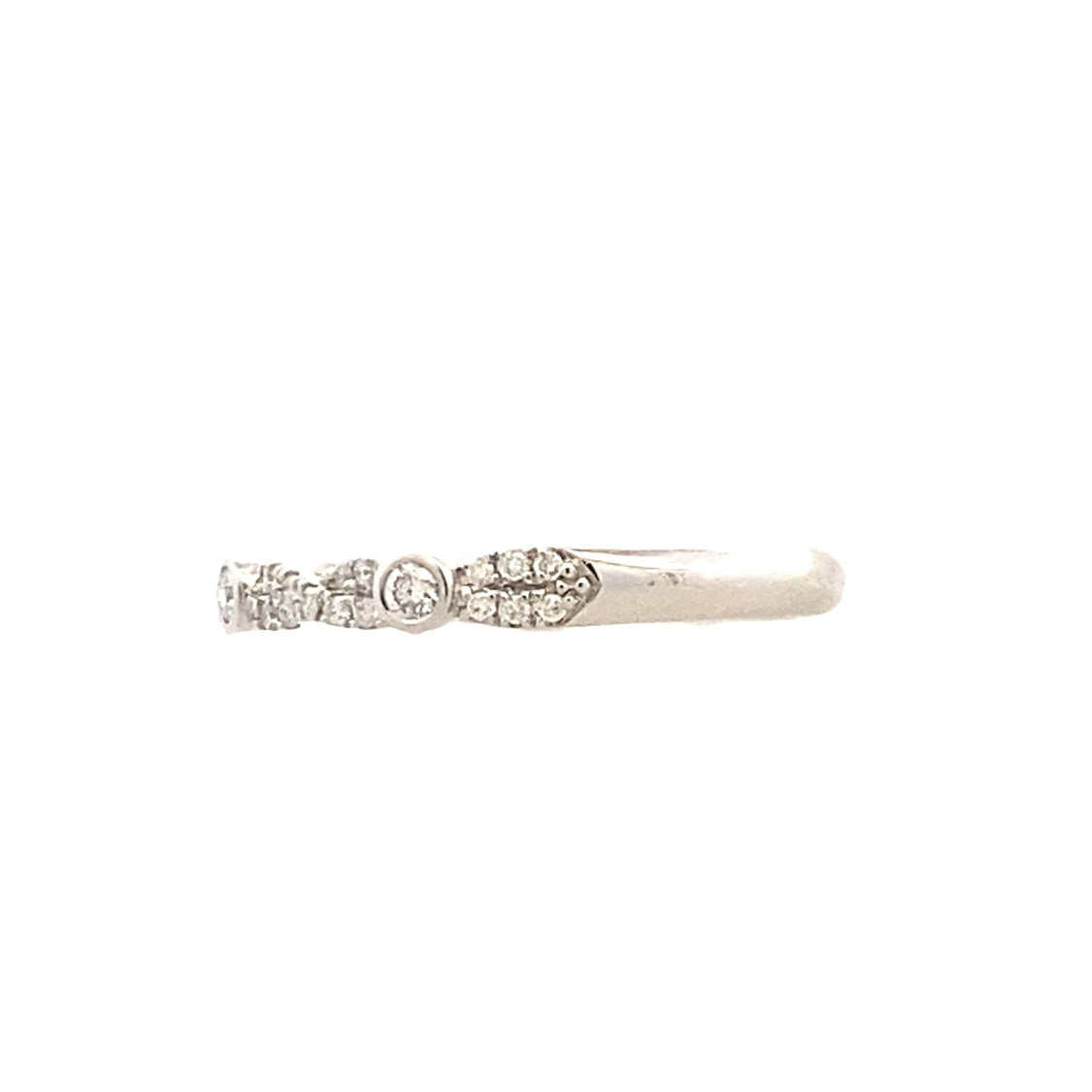 Patterned Diamond Band in White Gold by Fana