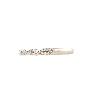 Patterned Diamond Band in White Gold by Fana
