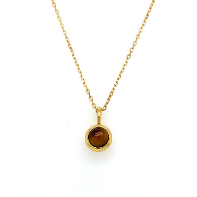 Tiger Eye Necklace in Sterling Silver with Gold Plating by AniaHaie