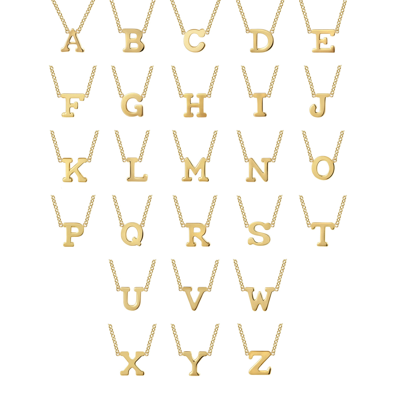 Initial “A” Link Necklace in Yellow Gold by Gabriel & Co.