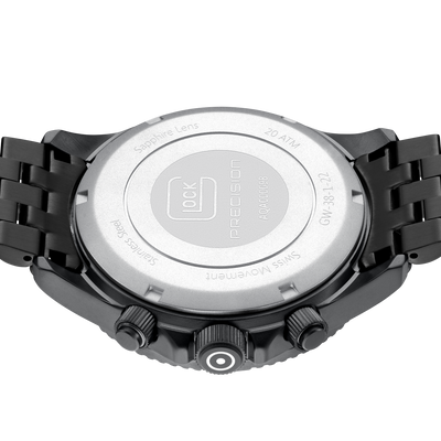 44mm Quartz Chronograph Black SS WR20 ATM by Glock Presision