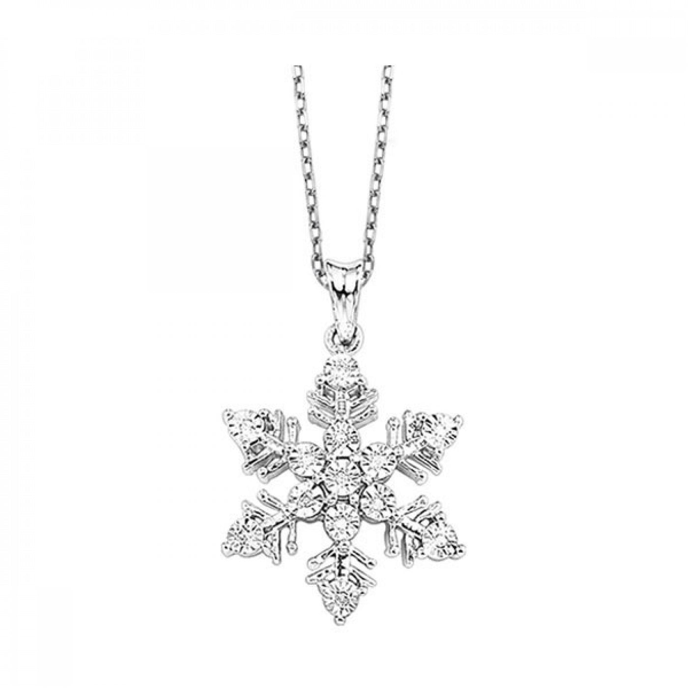 Sterling Silver Diamond Snowflake Pendant FP1151-SSSC