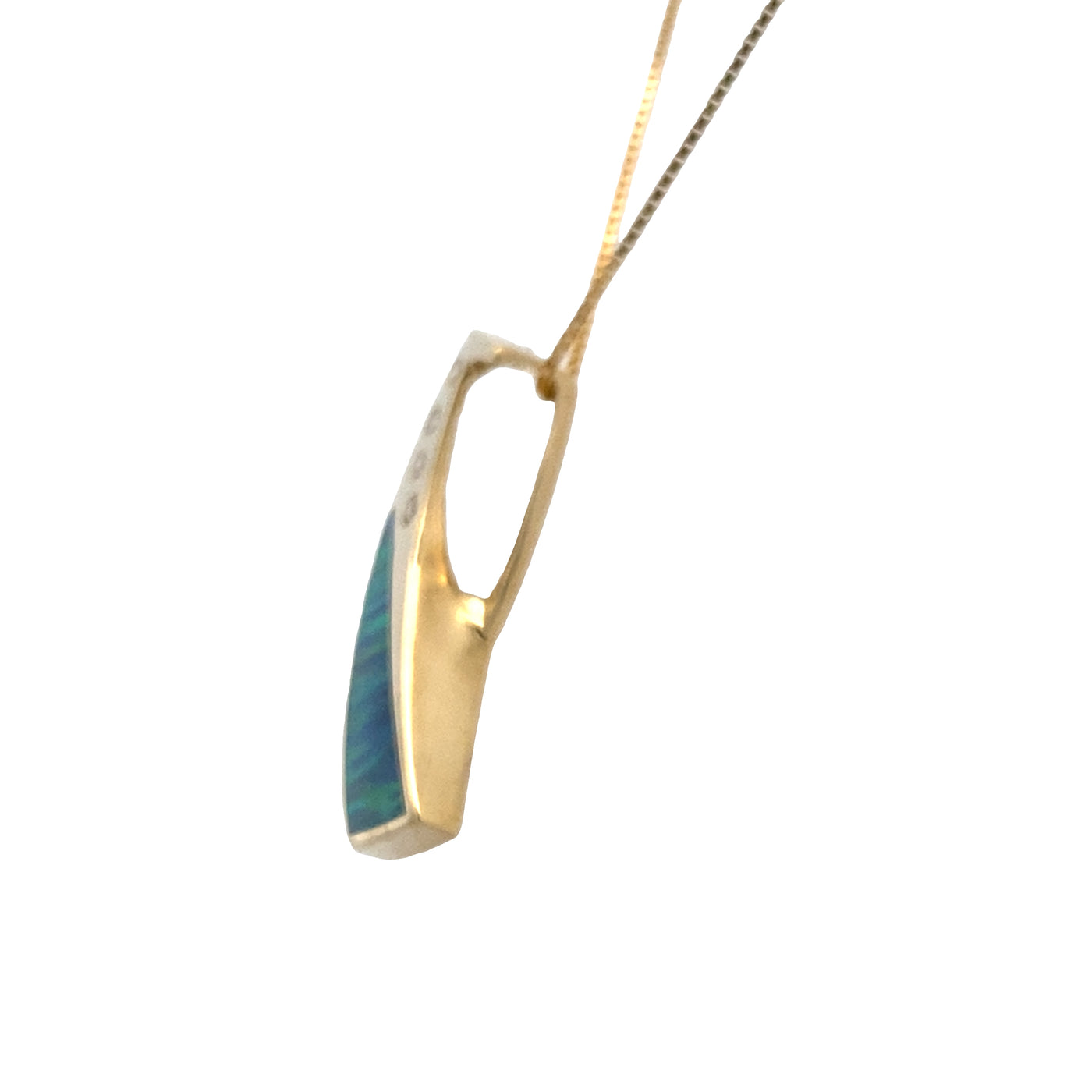 ESTATE Iolite and Diamond Pendant in Yellow Gold