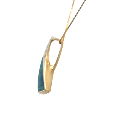 ESTATE Iolite and Diamond Pendant in Yellow Gold