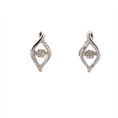 Sterling Silver "Glittering"Diamond Earrings ROL2031-SSWD