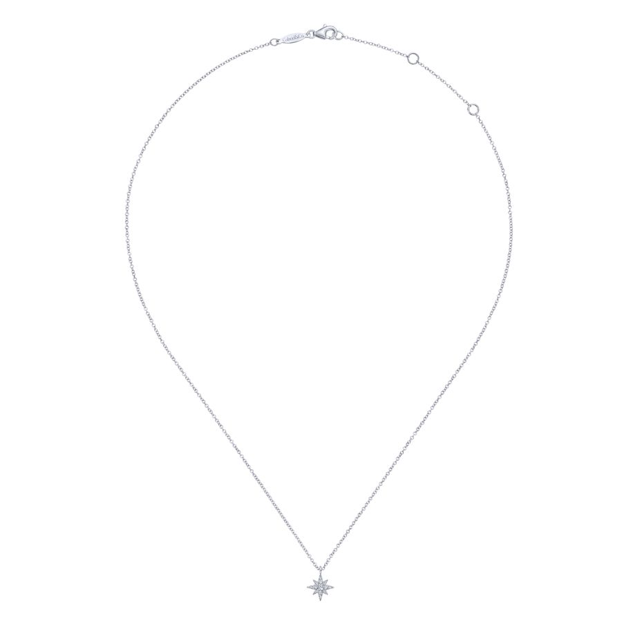Diamond Star Pendant in White Gold by Gabriel & Co.