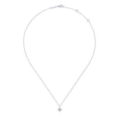 Diamond Star Pendant in White Gold by Gabriel & Co.