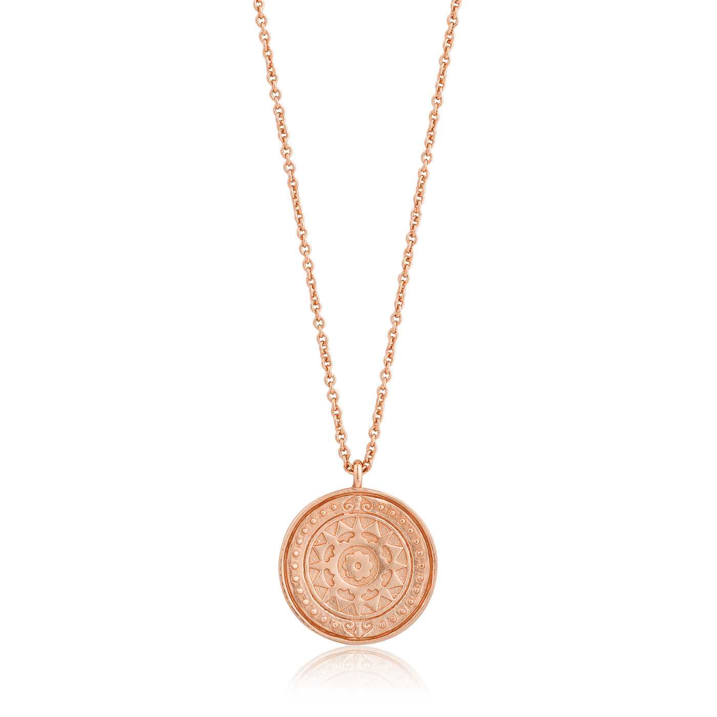 Coins Verginia Sun Necklace in Sterling Silver with Rose Gold Plating