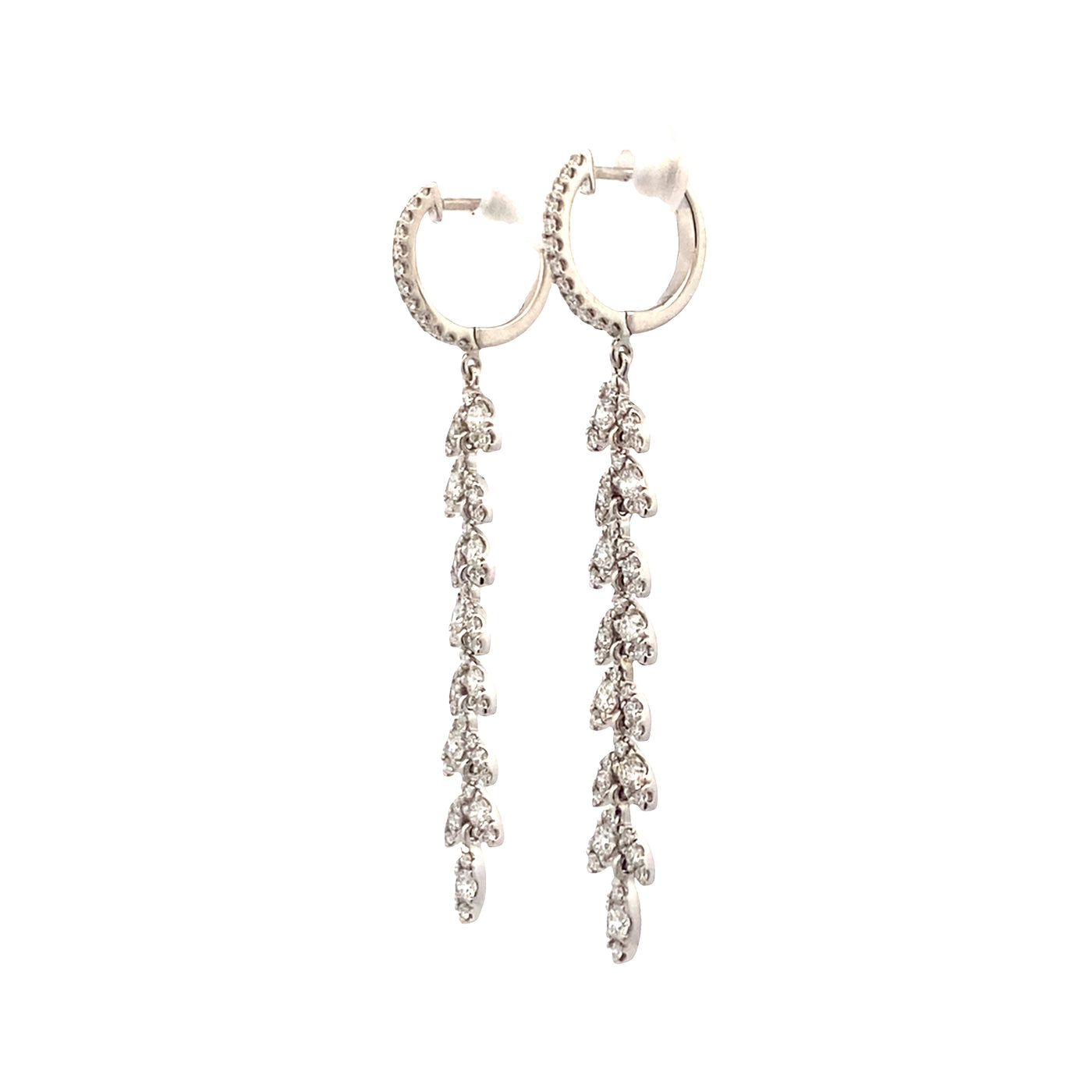 Diamond Drop Earrings in White Gold by Simon G