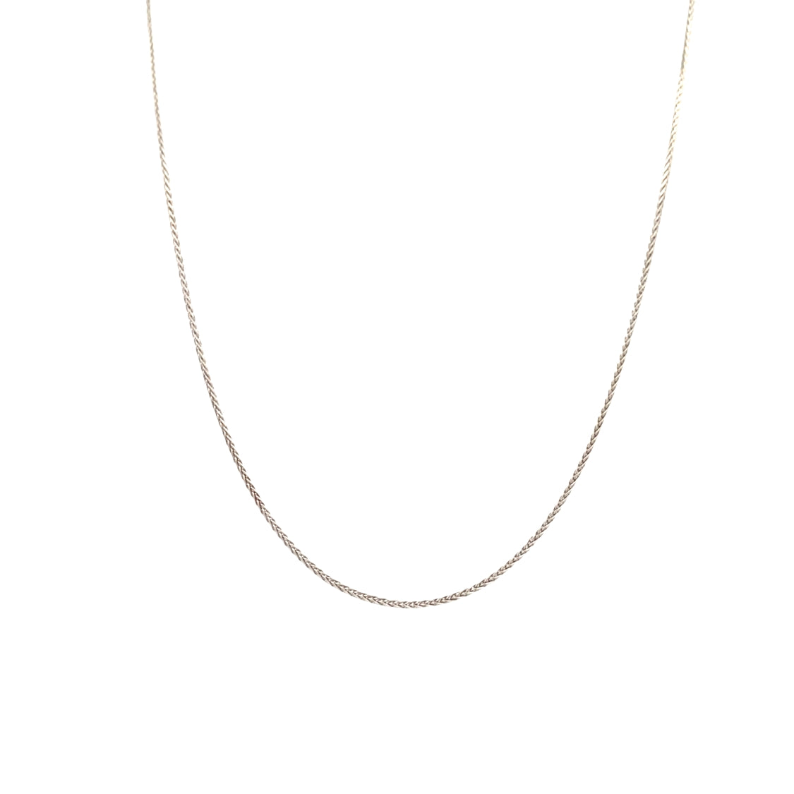 Estate  24" Diamond-Cut Wheat Chain in14K White Gold