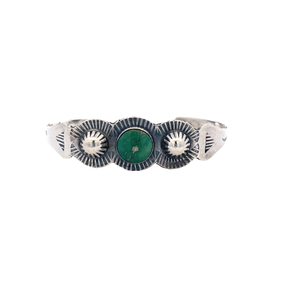 Estate Turquoise Cuff Bracelet in Sterling Silver, 8.1 dwt