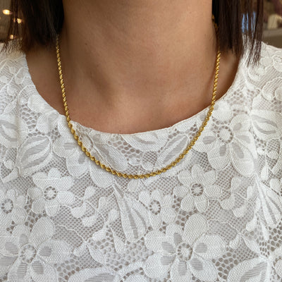 ESTATE 18" Rope Chain in Yellow Gold