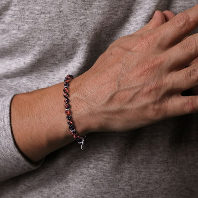 Tigers Eye Beaded Bracelet in Silver by Gabriel & Co.