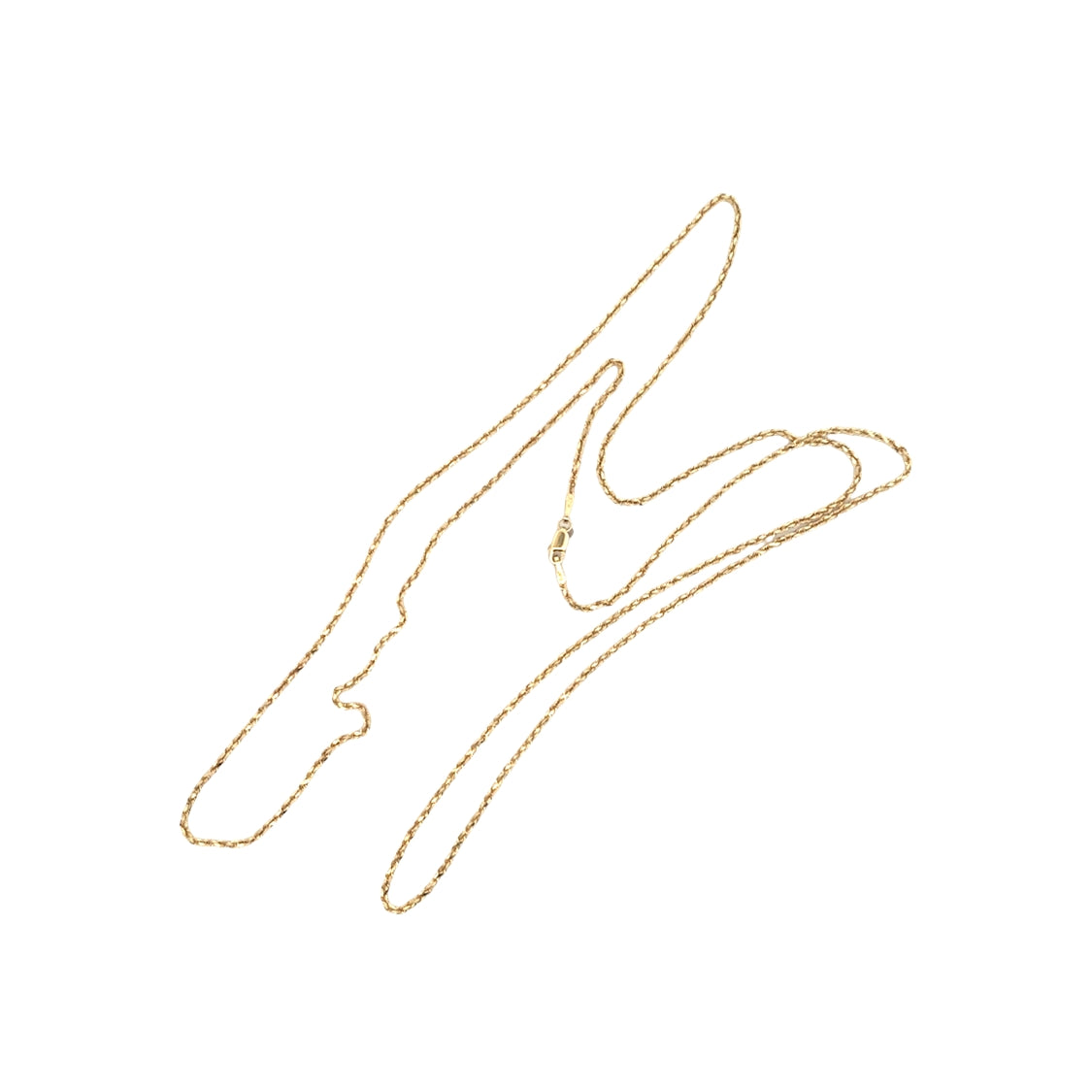 Estate 30" Solid Rope Necklace in Yellow Gold