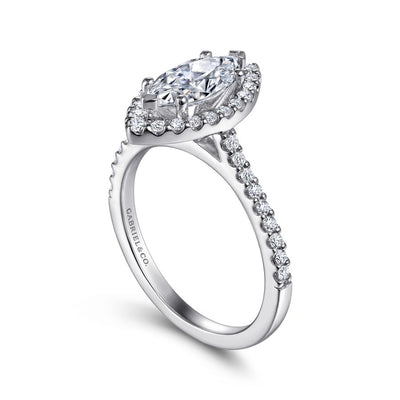 Gabriel & Co. 14 Karat White Gold  Side Stones Marquise Shape Engagement Ring ER6419M4W44JJ