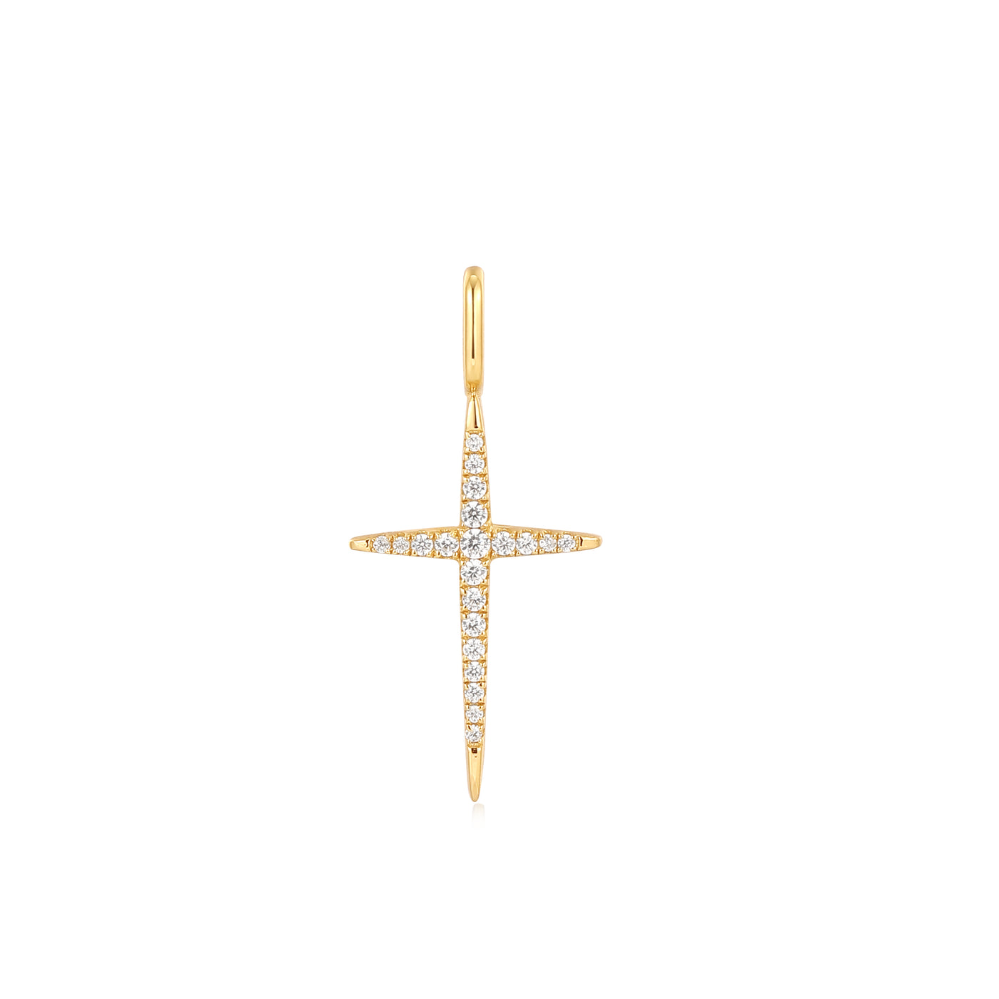 Cross Charm in Sterling Silver with Gold Plating by Ania Haie