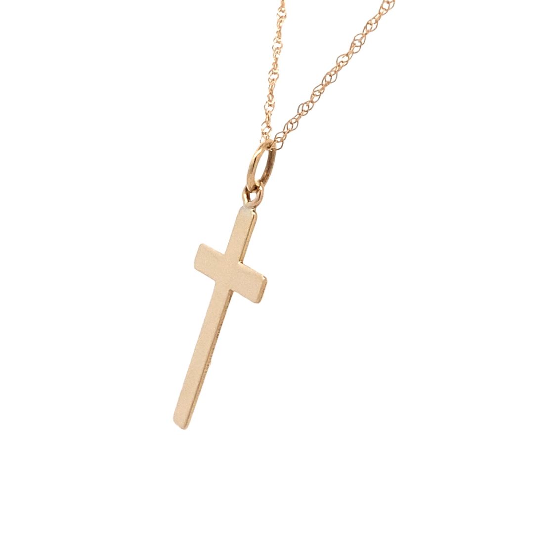 18" HP Cross Pendant in Yellow Gold