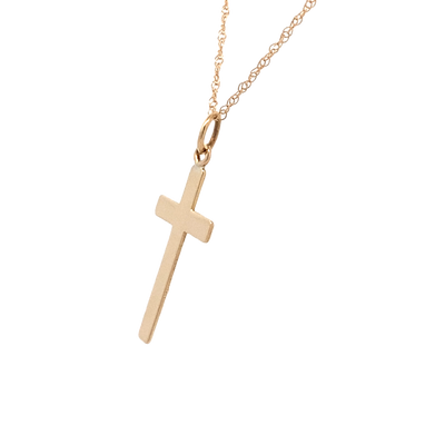 18" HP Cross Pendant in Yellow Gold