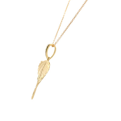 Diamond Leaf Pendant in Yellow Gold by Simon G
