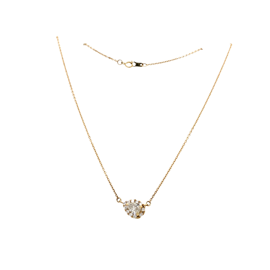 Diamond Pear-shaped Necklace in Yellow Gold by B&C