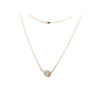 Diamond Pear-shaped Necklace in Yellow Gold by B&C