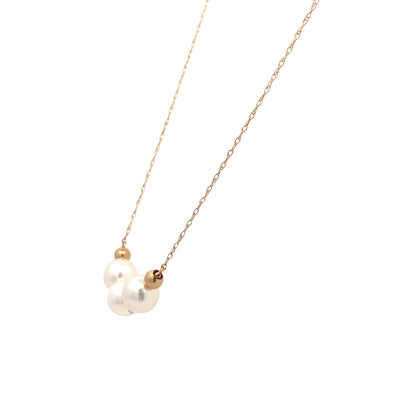 Three Pearl Add-a-Pearl Necklace in Yellow Gold by B&C