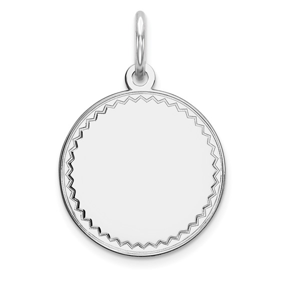 13mm Engraveable Rimmed Edge Disc Pendant in Silver