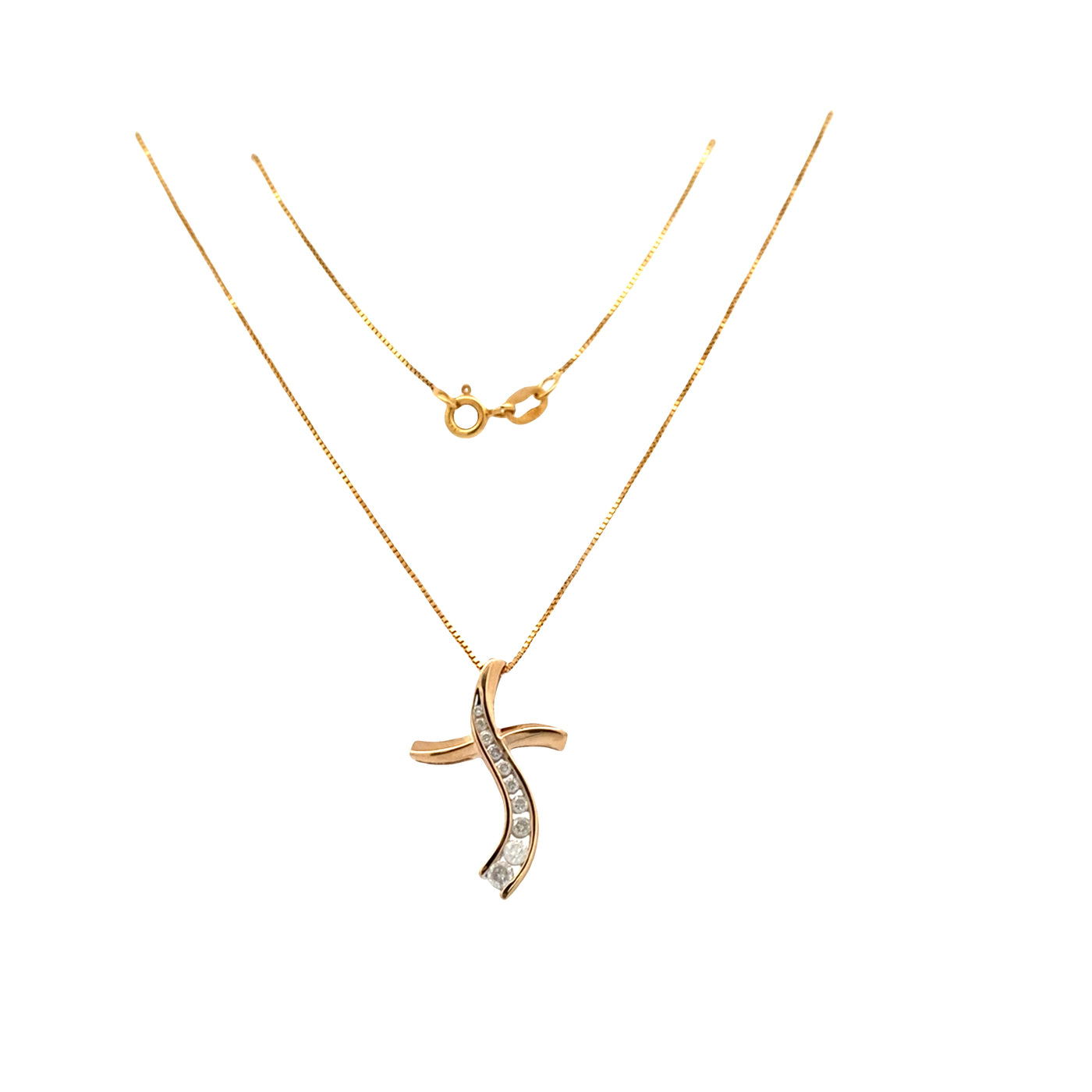 ESTATE Diamond Cross in Yellow Gold