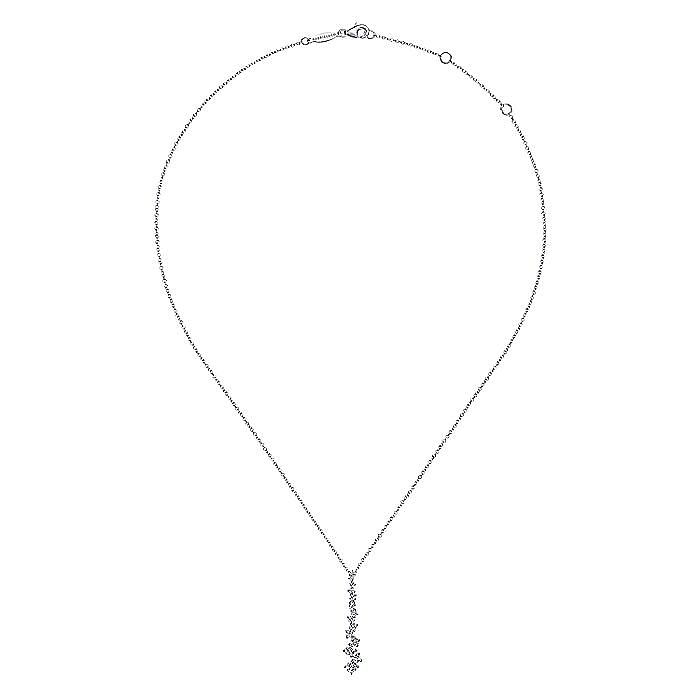Diamond Linear Cluster Pendant in White Gold by Gabriel & Co.