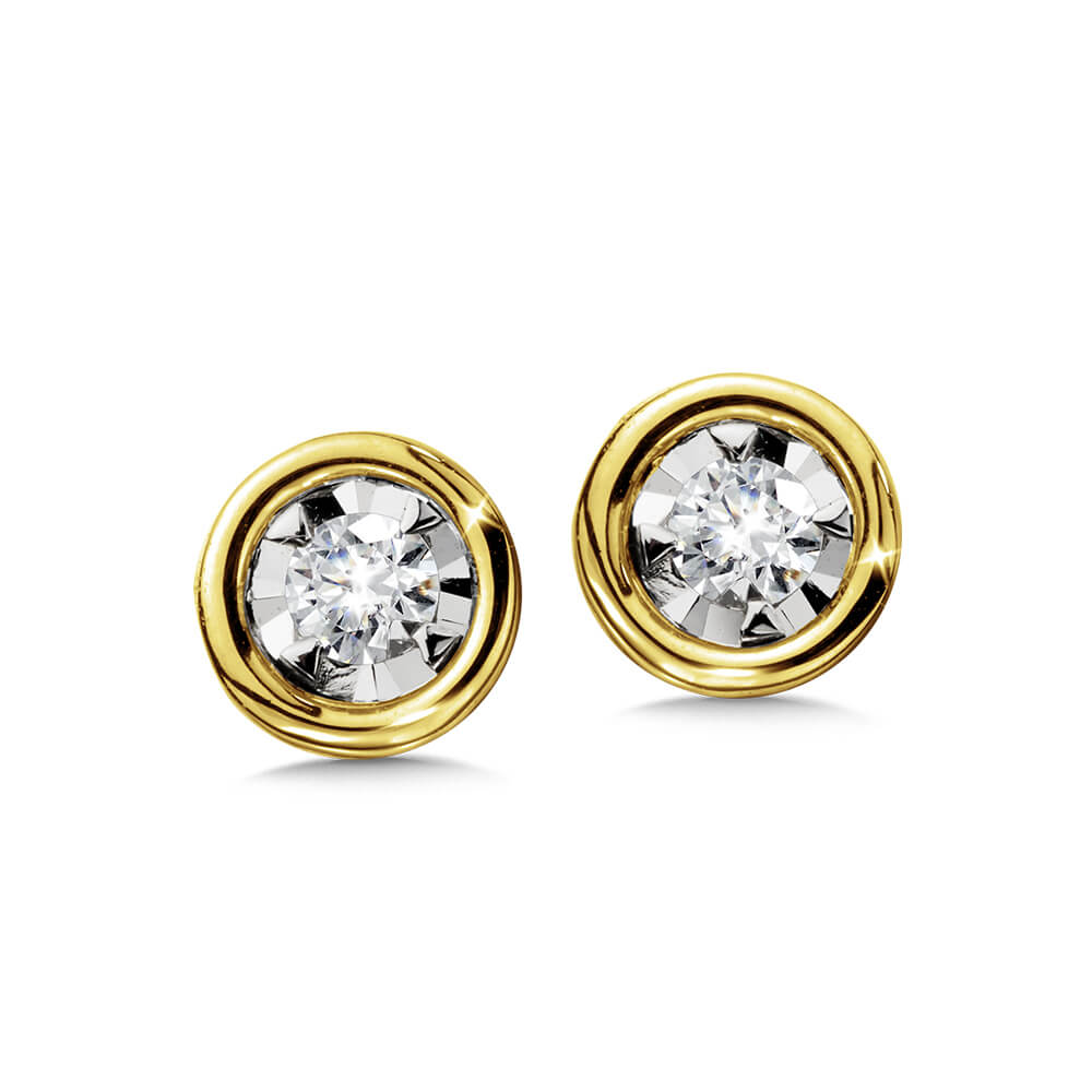 14 Karat Stud Earrings Diamond Earrings EDM010-Y