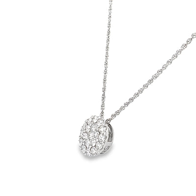 Diamond Cluster Pendant in White Gold by Allison Kaufman Co.