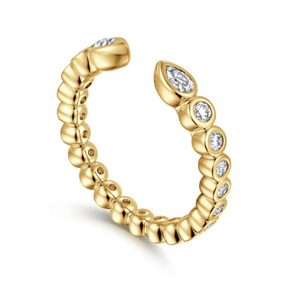 14K Yellow Gold .50CTW Diamond Open Eternity Band, Size 7 by Gabriel & Co.