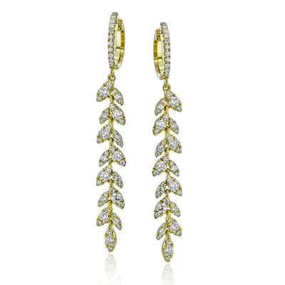 Diamond Drop Earrings in White Gold by Simon G