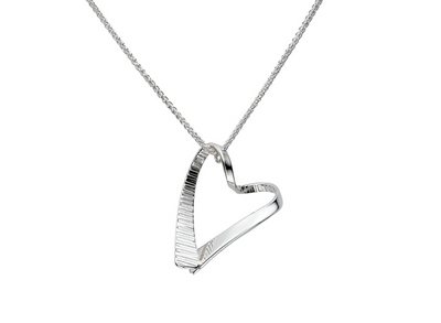 Cherish Heart Pendant in Silver by E.L. Designs